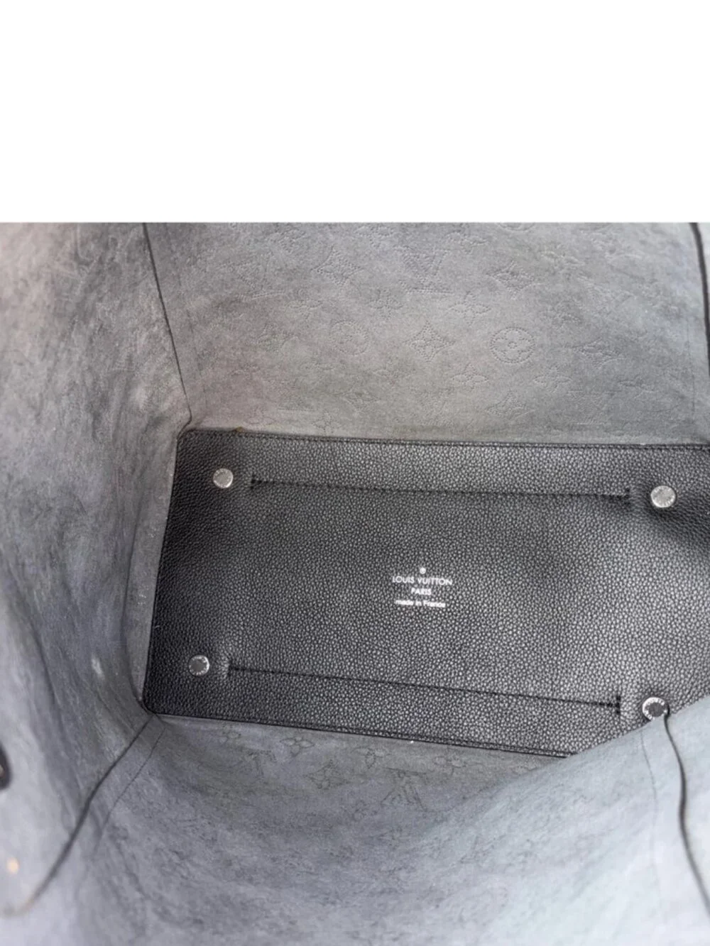 Louis Vuitton Hina MM Mahina Leather Tote Shoulder Bag Black